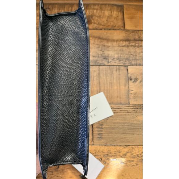 NICOLE MILLER Black Faux Leather Crossbody Bag NWT - Picture 3 of 7